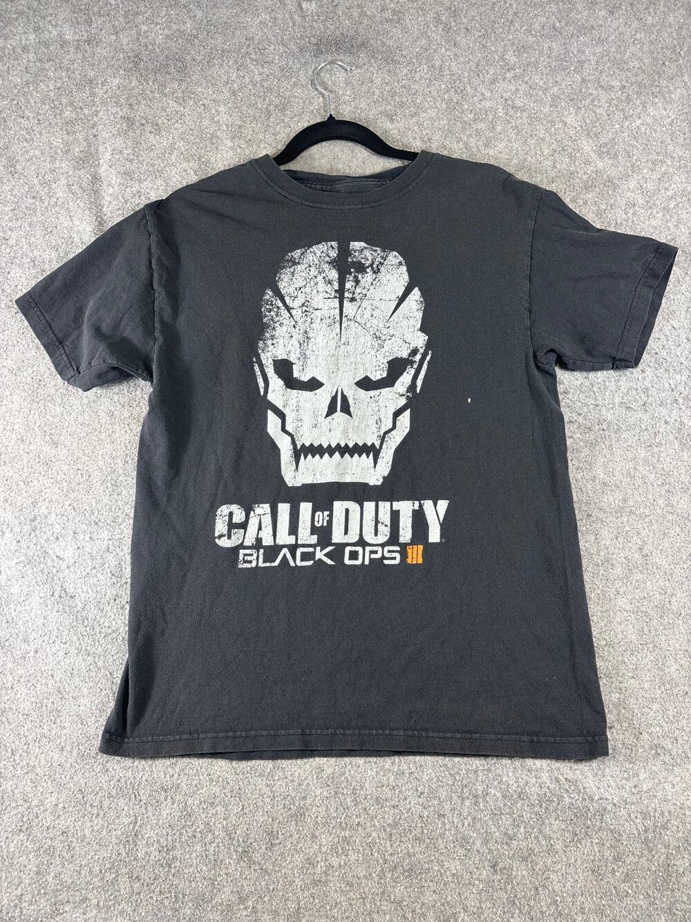 Call Of Duty Black Ops III Shirt Mens Small Black Skull Graphic Gamer Tee Grunge